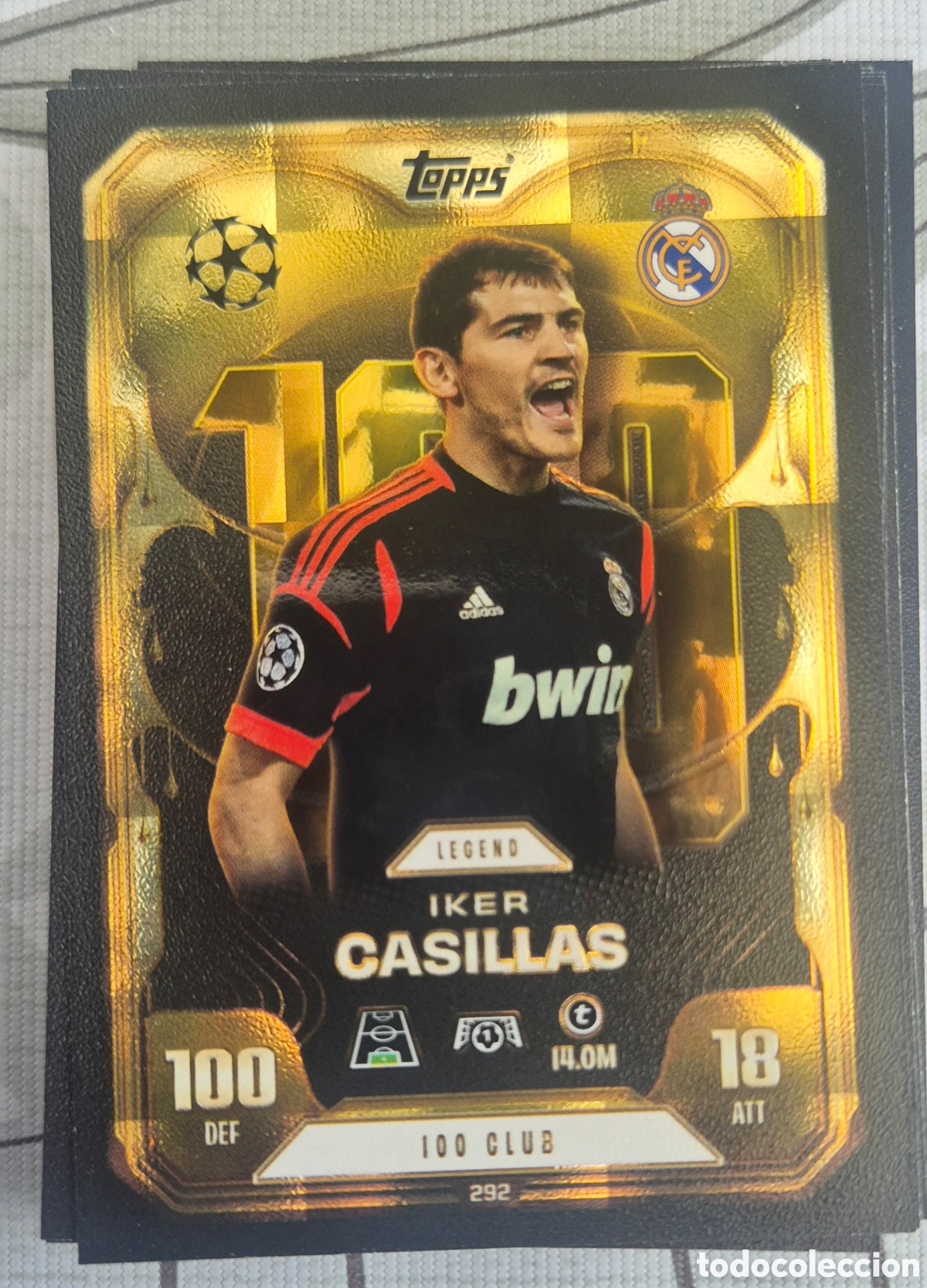 Cromos de F&uacute;tbol: 292 casillas madrid legend 100 club topps match attax 2026