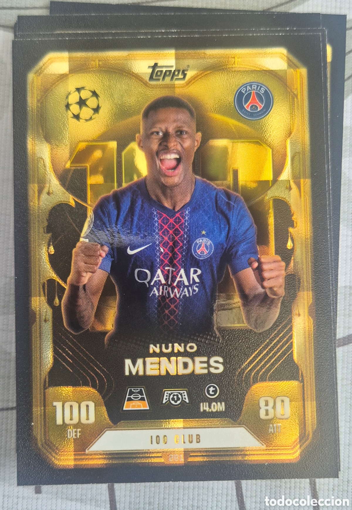 Cromos de F&uacute;tbol: 281 mendes psg 100 club topps match attax 2026