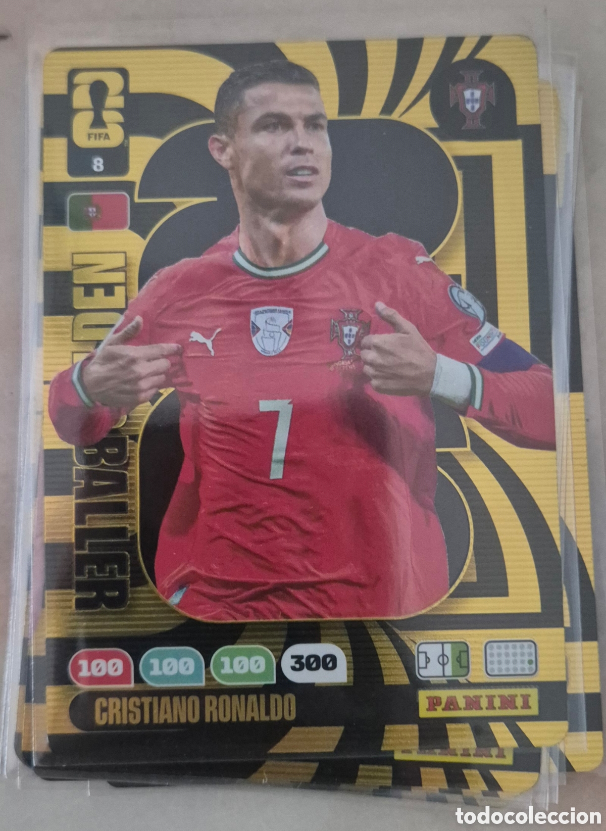Cromos de F&uacute;tbol: 8 cristiano ronaldo portugal golden baller adrenalyn fifa world cup 2026