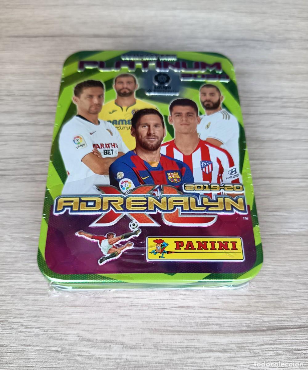 Cromos de F&uacute;tbol: LATA PRECINTADA COMPACT BOX PLATINUM 2020 ADRENALYN XL 2019-20 MESSI