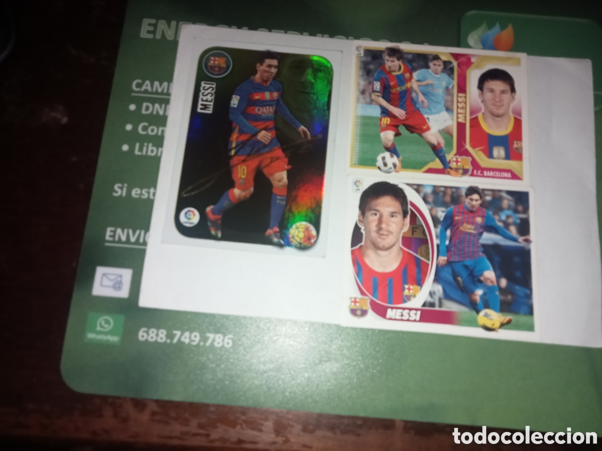 Cromos de F&uacute;tbol: Cromos Messi Bar&ccedil;a ligas 11-12, 12-13, 16-17