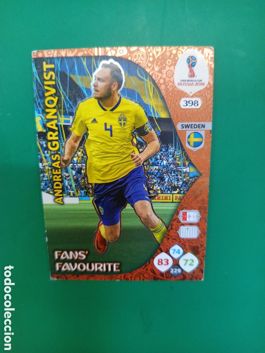 Cromos de F&uacute;tbol: ❇️ CROMO ⚽ CARD GRANQVIST SUECIA 398 FAN MUNDIAL FIFA WORLD CUP RUSIA 2018 ADRENALYN XL PANINI ❇️