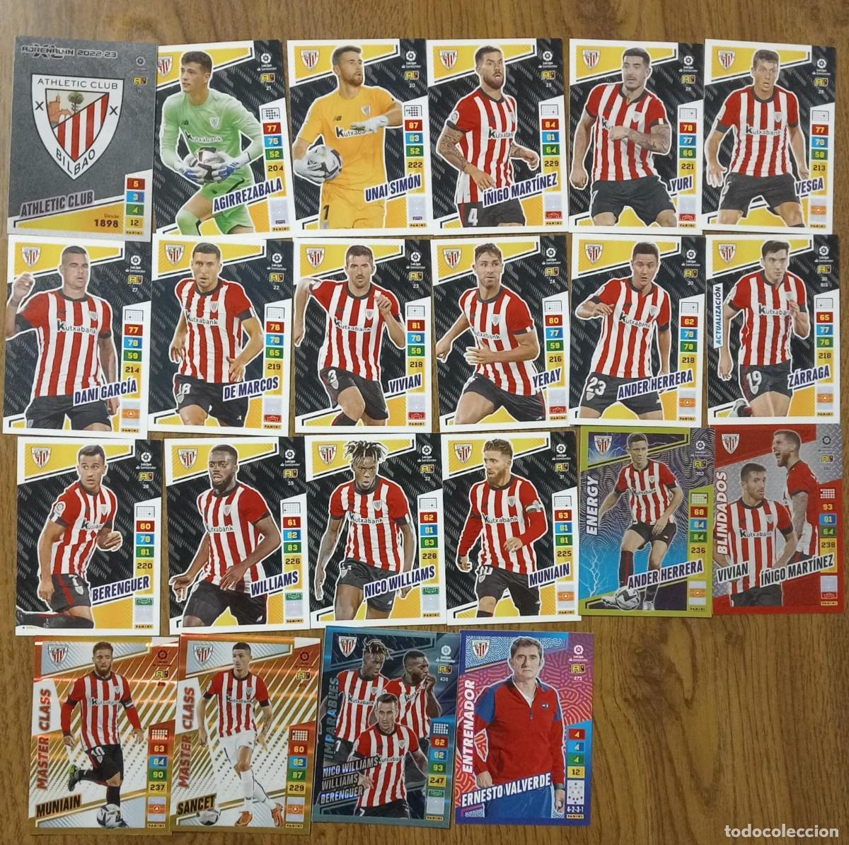 Cromos de F&uacute;tbol: Lote Cartas Athletic Club Panini Adrenalyn XL La Liga 2022-23