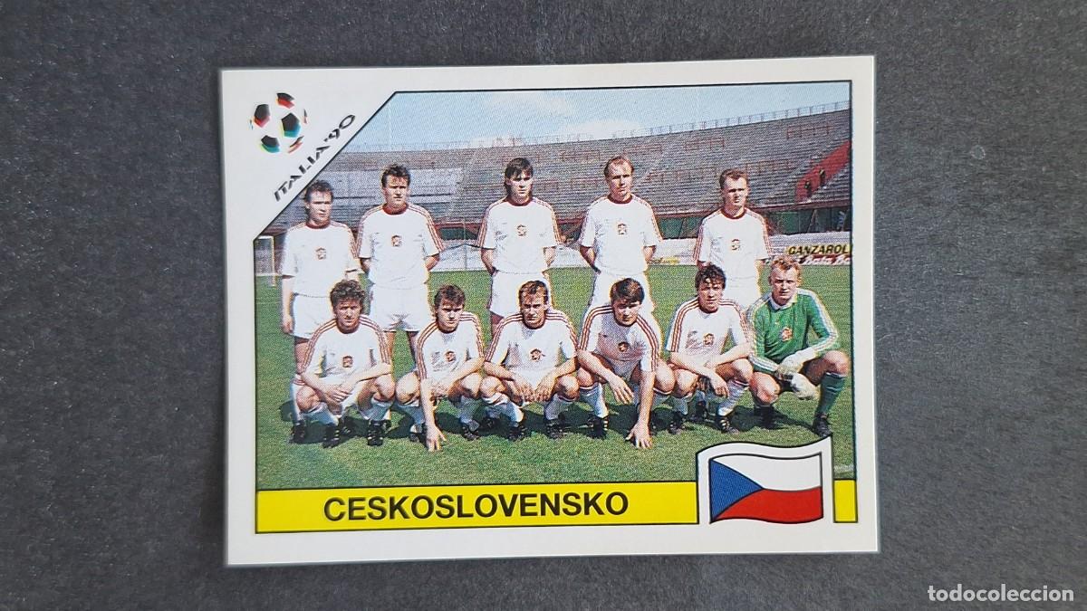 Cromos de F&uacute;tbol: L3 EQUIPO SELECCION CHECOSLOVAQUIA 79 MUNDIAL ITALIA 90 1990 PANINI NUNCA PEGADO SIN PEGAR