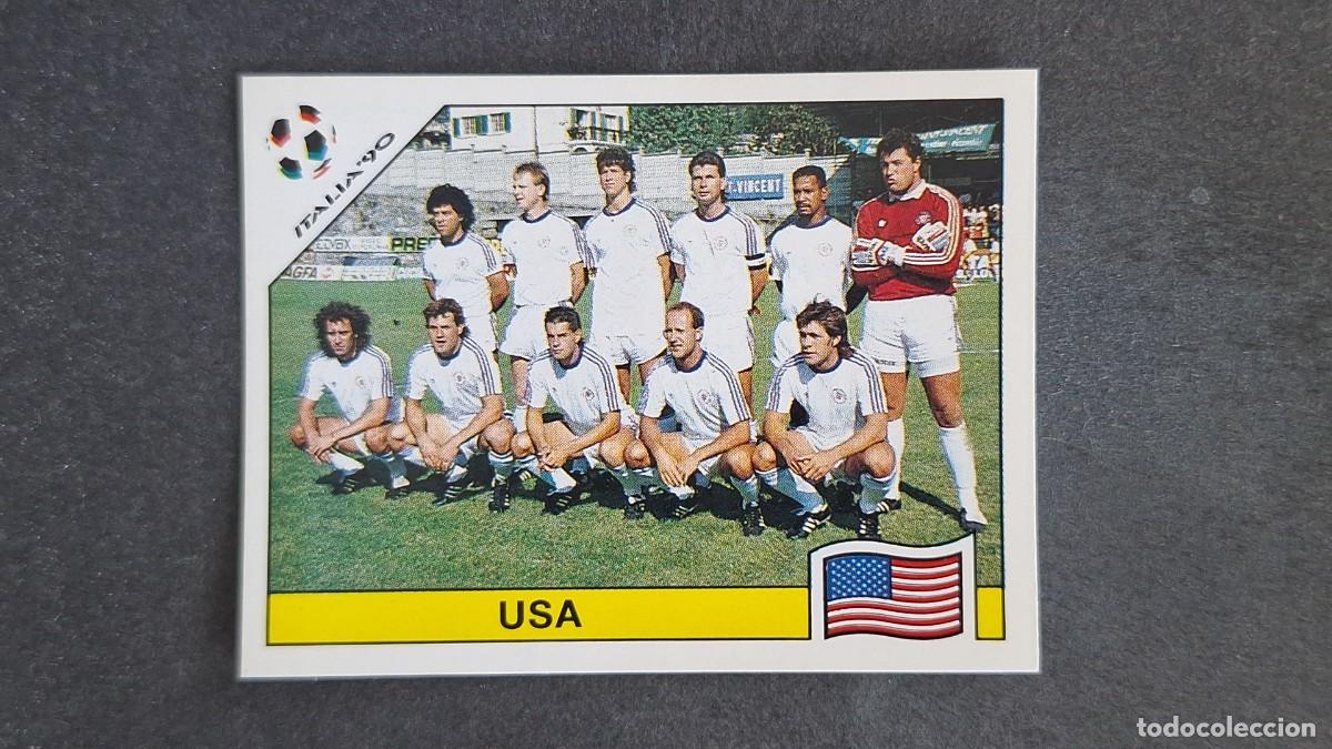 Cromos de F&uacute;tbol: L3 EQUIPO SELECCION USA 98 MUNDIAL ITALIA 90 1990 PANINI NUNCA PEGADO SIN PEGAR