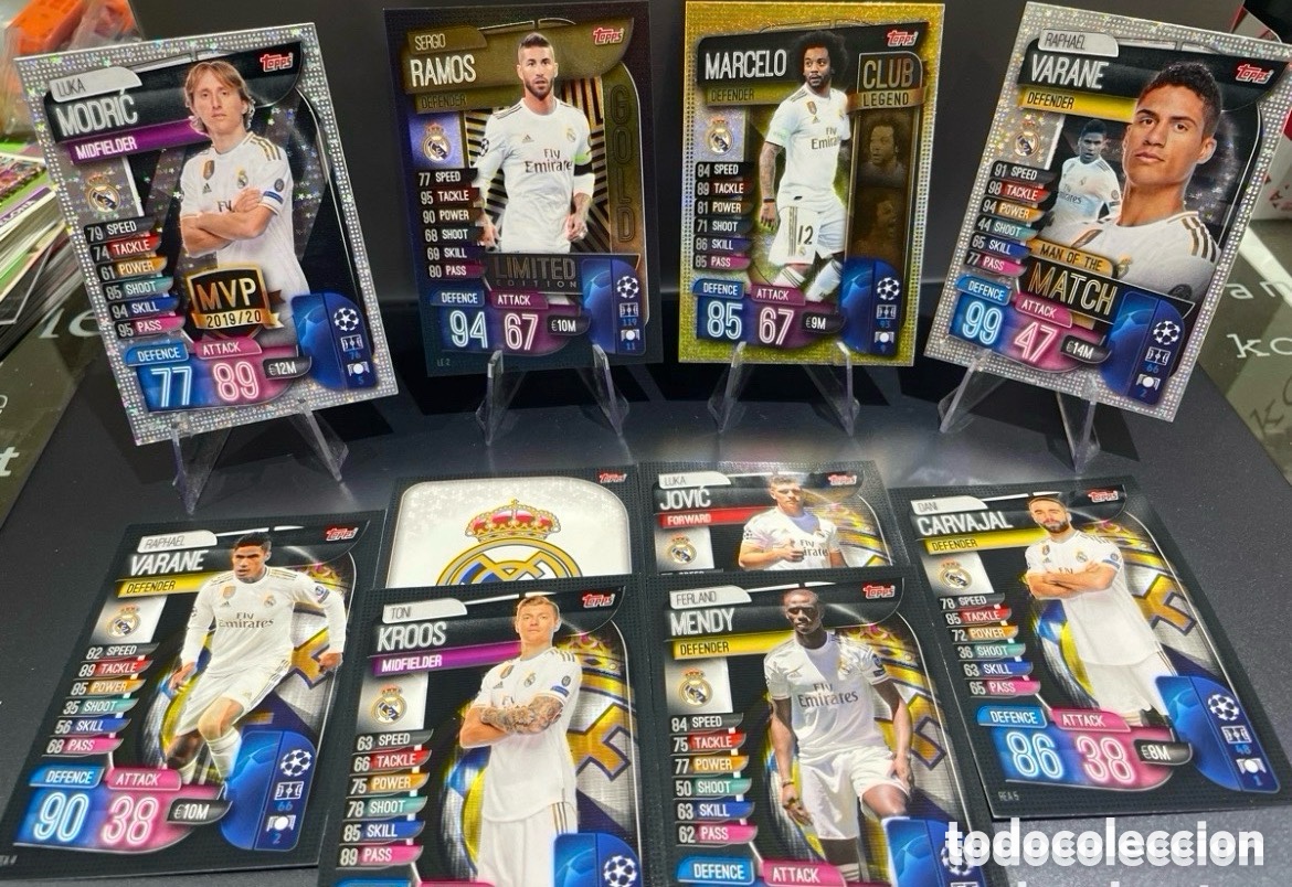 Cromos de F&uacute;tbol: Lote 10 cards Real Madrid Match Attax 2019-20 Topps Ramos Gold Edicion Limitada
