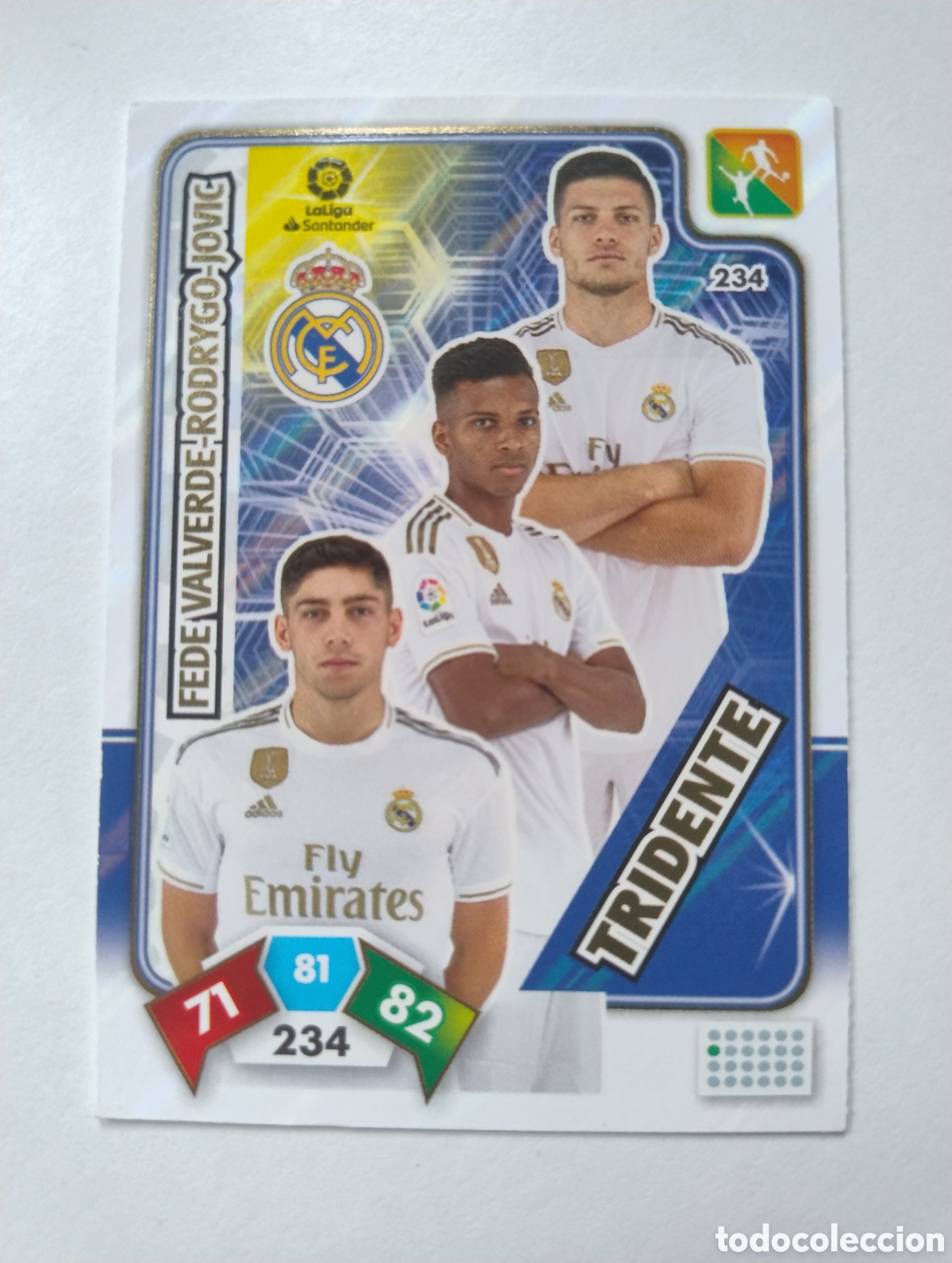 Cromos de F&uacute;tbol: 234 - Valverde, Rodrygo y Jovic - Real Madrid - Adrenalyn XL Liga 2019 - 2020 Tridente