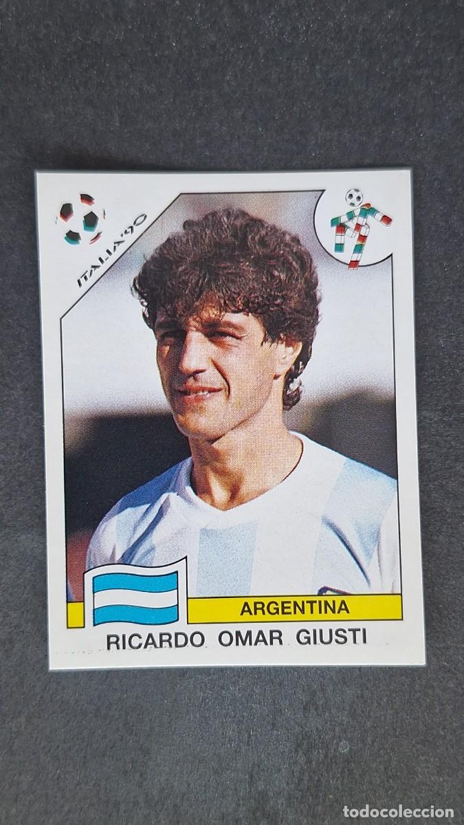 Cromos de F&uacute;tbol: L3 RICARDO OMAR GIUSTI SELECCION ARGENTINA 123 MUNDIAL ITALIA 90 1990 PANINI NUNCA PEGADO SIN PEGAR