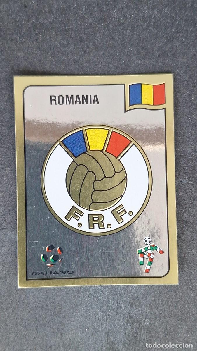 Cromos de F&uacute;tbol: L3 ESCUDO SELECCION RUMANIA 152 MUNDIAL ITALIA 90 1990 PANINI NUNCA PEGADO SIN PEGAR