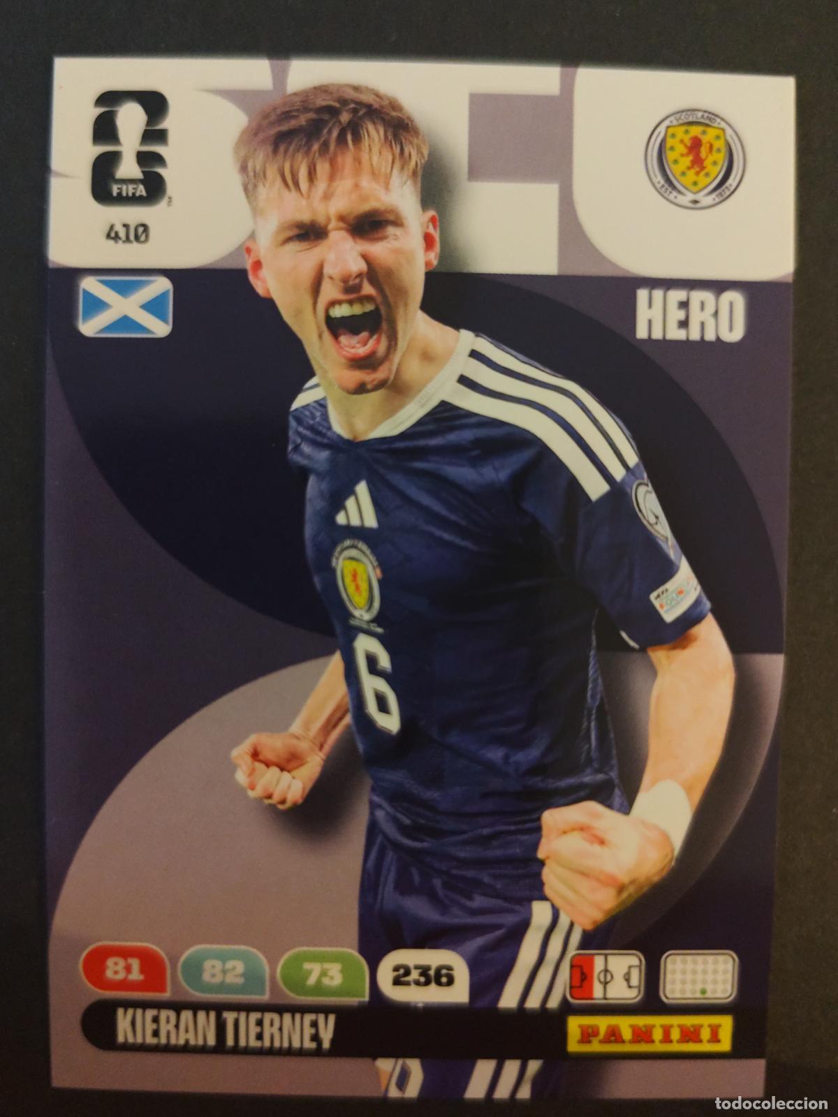 Cromos de F&uacute;tbol: 410 KIERAN TIERNEY ESCOCIA ADRENALYN MUNDIAL FIFA WORLD CUP 2026 PANINI