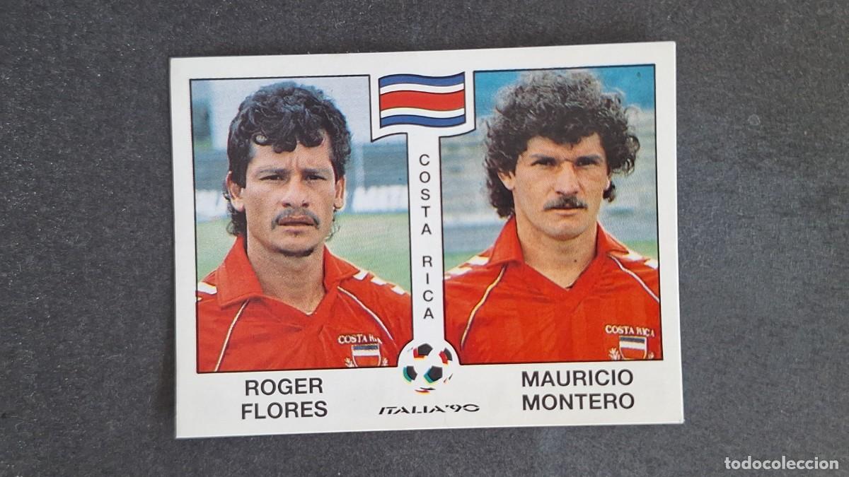 Cromos de F&uacute;tbol: L3 FLORES - MONTERO SELECCION COSTA RICA 185 MUNDIAL ITALIA 90 1990 PANINI NUNCA PEGADO SIN PEGAR