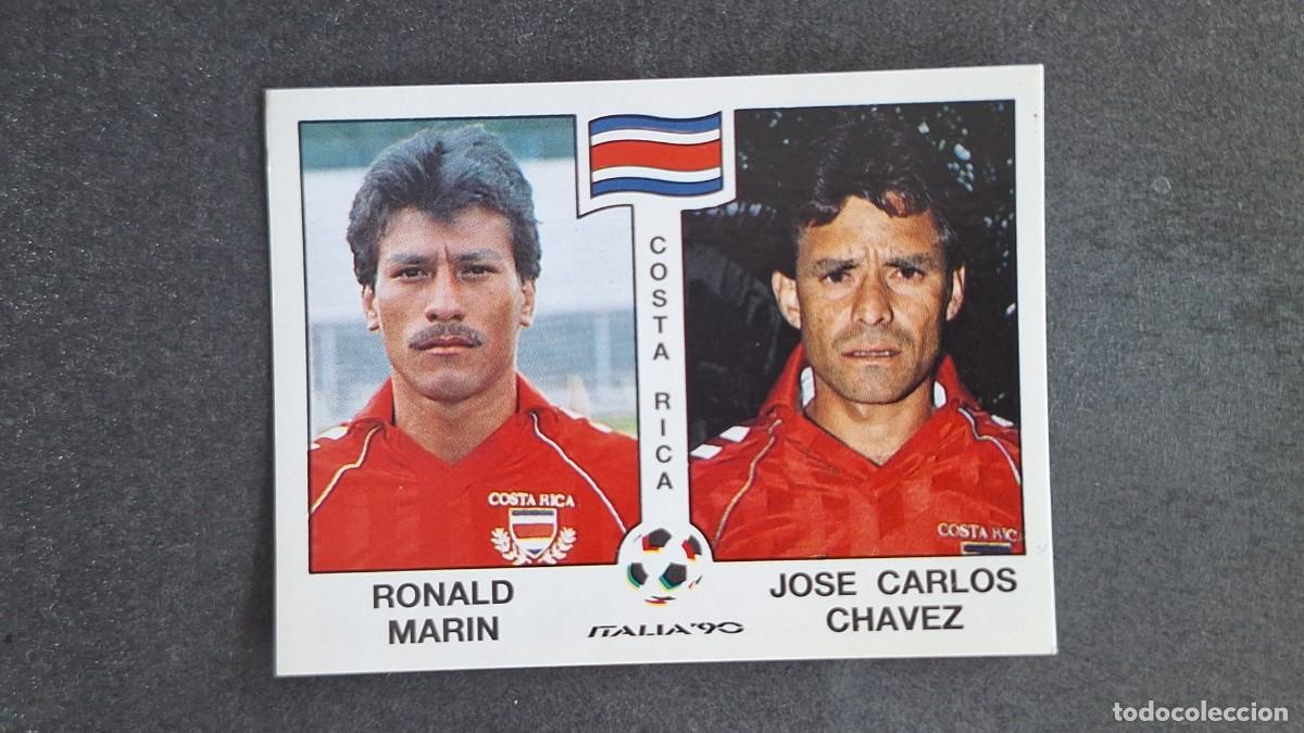 Cromos de F&uacute;tbol: L3 MARIN - CHAVEZ SELECCION COSTA RICA 186 MUNDIAL ITALIA 90 1990 PANINI NUNCA PEGADO SIN PEGAR
