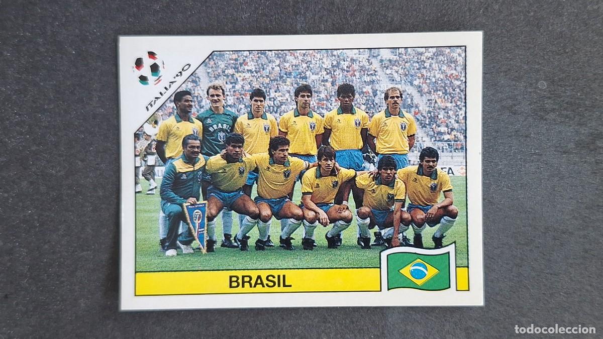 Cromos de F&uacute;tbol: L3 EQUIPO SELECCION BRASIL 194 MUNDIAL ITALIA 90 1990 PANINI NUNCA PEGADO SIN PEGAR
