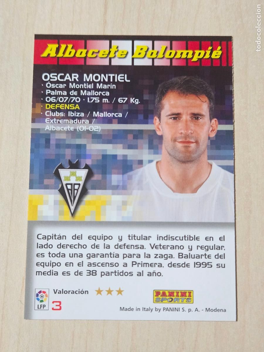 Cromos de Futebol: CROMO N&ordm; 3 OSCAR MONTIEL - MEGACRACKS 2004 05 - ALBACETE