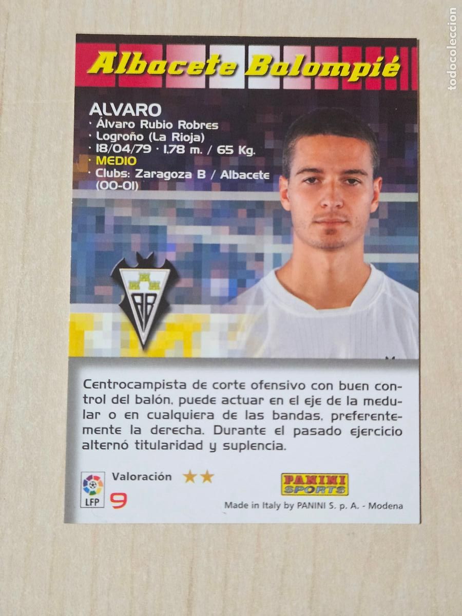 Cromos de Futebol: CROMO N&ordm; 9 ALVARO - MEGACRACKS 2004 05 - ALBACETE