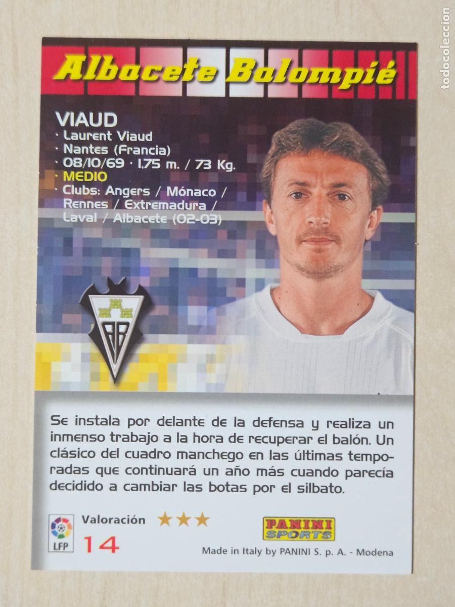 Cromos de Futebol: CROMO N&ordm; 14 VIAUD - MEGACRACKS 2004 05 - ALBACETE