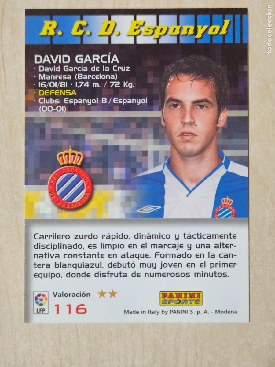 Cromos de F&uacute;tbol: CROMO N&ordm; 116 DAVID GARCIA - MEGACRACKS 2004 05 - ESPANYOL