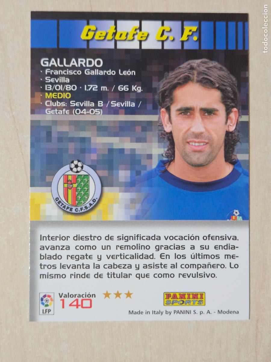 Cromos de F&uacute;tbol: CROMO N&ordm; 140 GALLARDO - MEGACRACKS 2004 05 - GETAFE