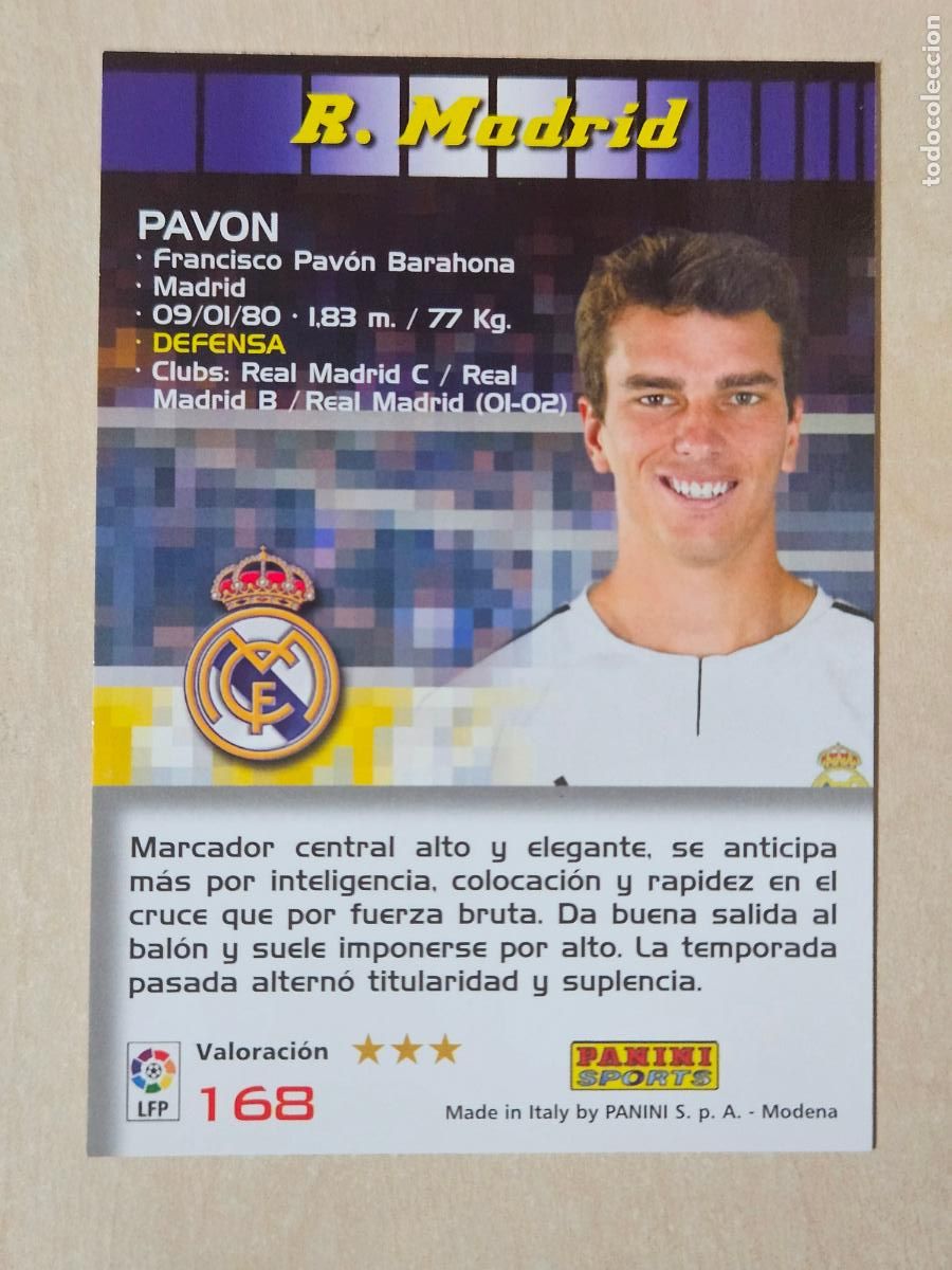 Fu&szlig;ball-Sticker: CROMO N&ordm; 168 PAVON - MEGACRACKS 2004 05 - REAL MADRID