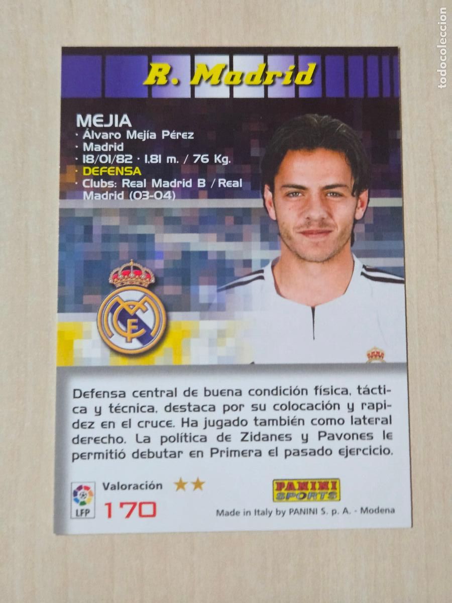 Fu&szlig;ball-Sticker: CROMO N&ordm; 170 MEJIA - MEGACRACKS 2004 05 - REAL MADRID