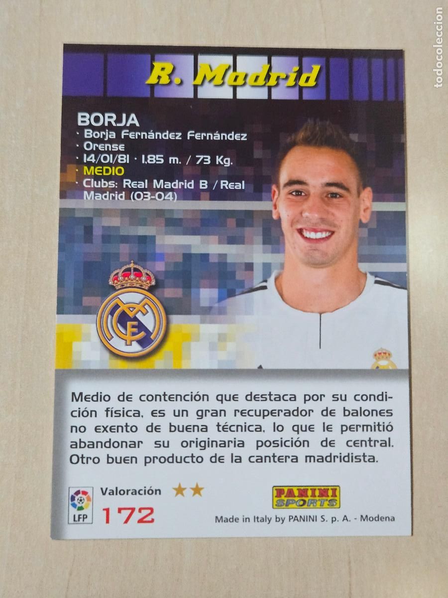 Fu&szlig;ball-Sticker: CROMO N&ordm; 172 BORJA - MEGACRACKS 2004 05 - REAL MADRID