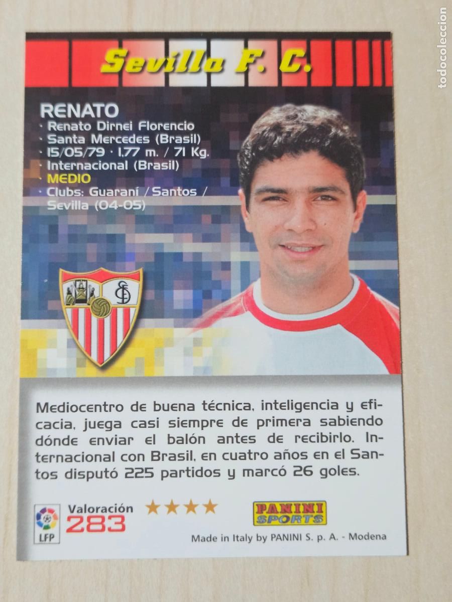 Cromos de F&uacute;tbol: CROMO N&ordm; 283 RENATO - MEGACRACKS 2004 05 - SEVILLA