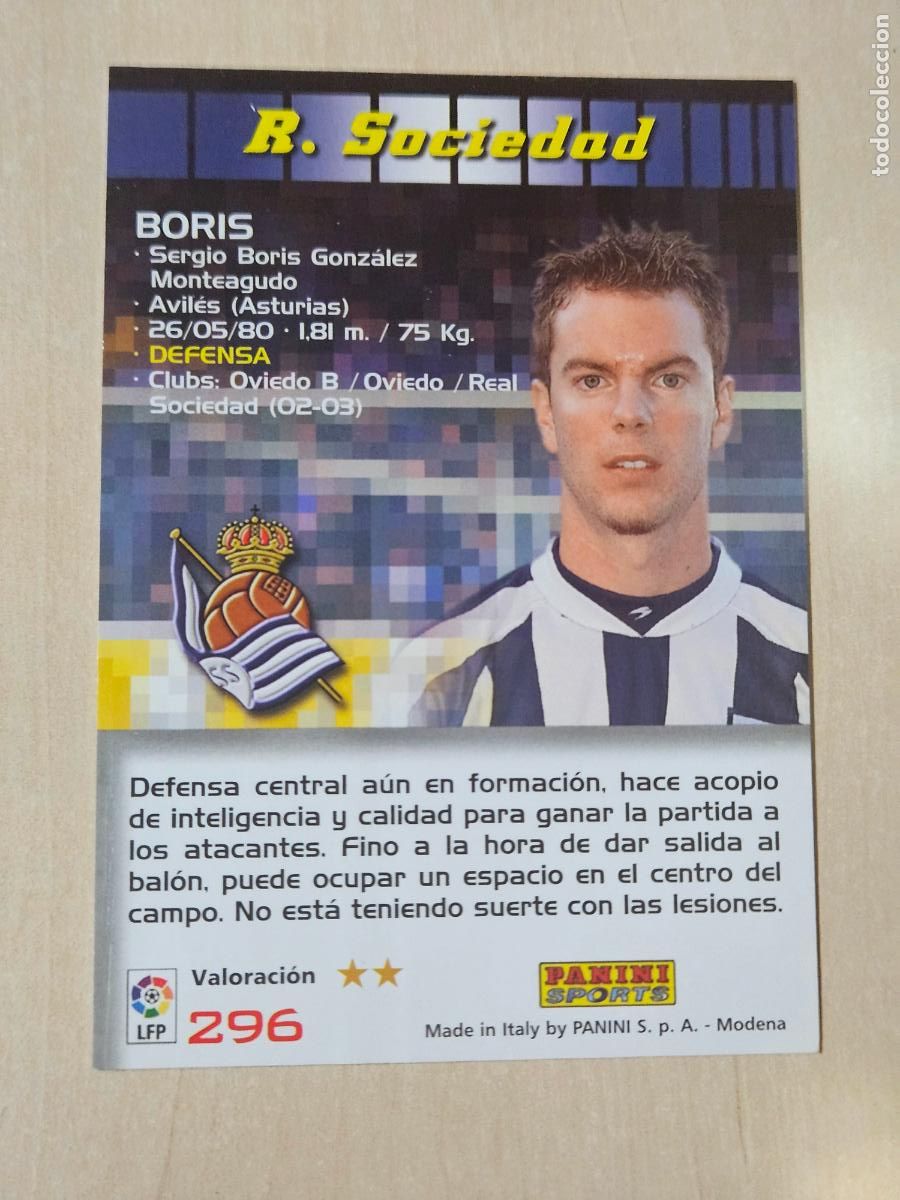 Cromos de F&uacute;tbol: CROMO N&ordm; 296 BORIS - MEGACRACKS 2004 05 - REAL SOCIEDAD