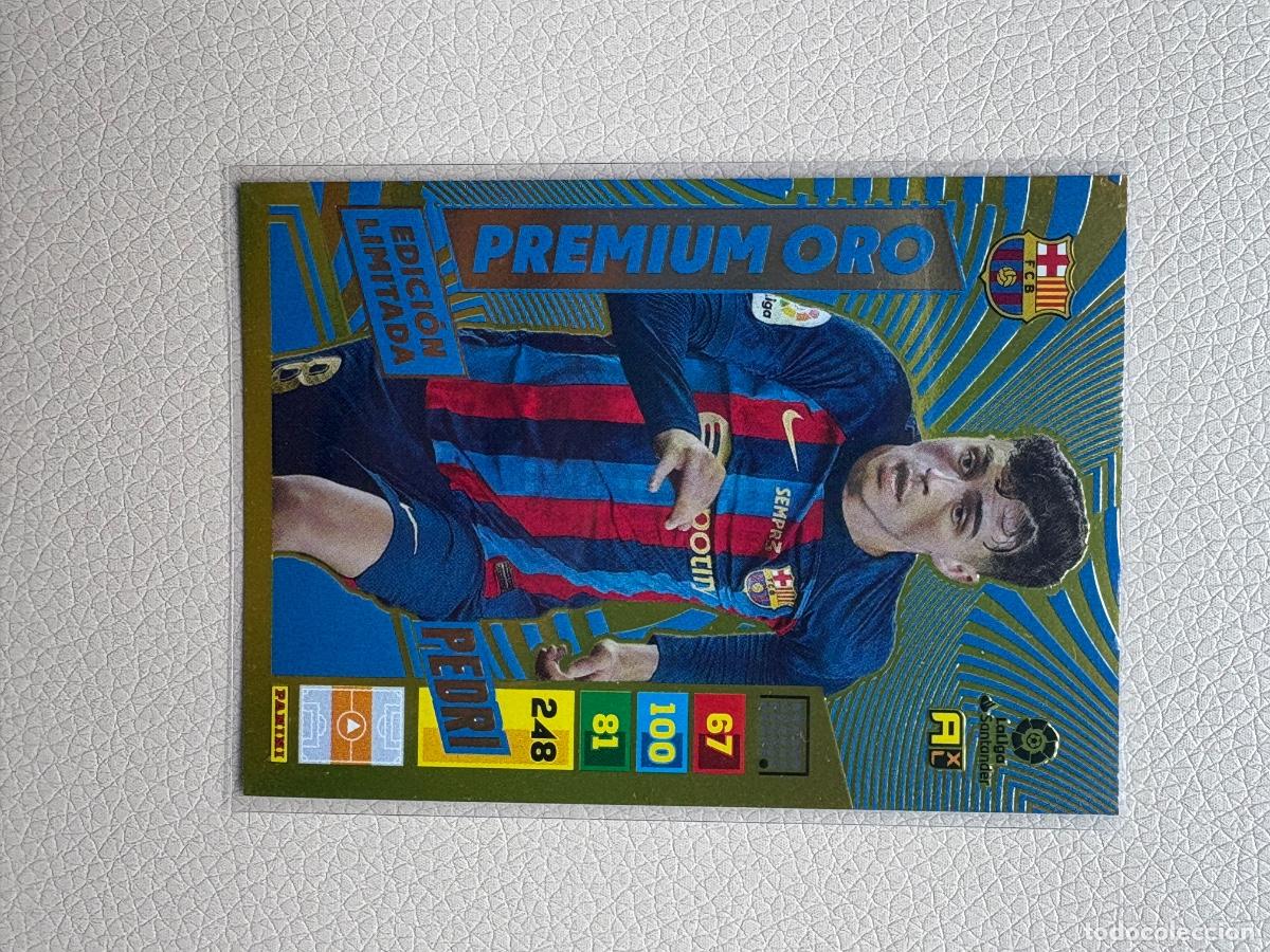 Cromos de F&uacute;tbol: 21. CROMO ADRENALYN 2022-23 22-23 EDICI&Oacute;N LIMITADA PREMIUM ORO PEDRI BARCELONA