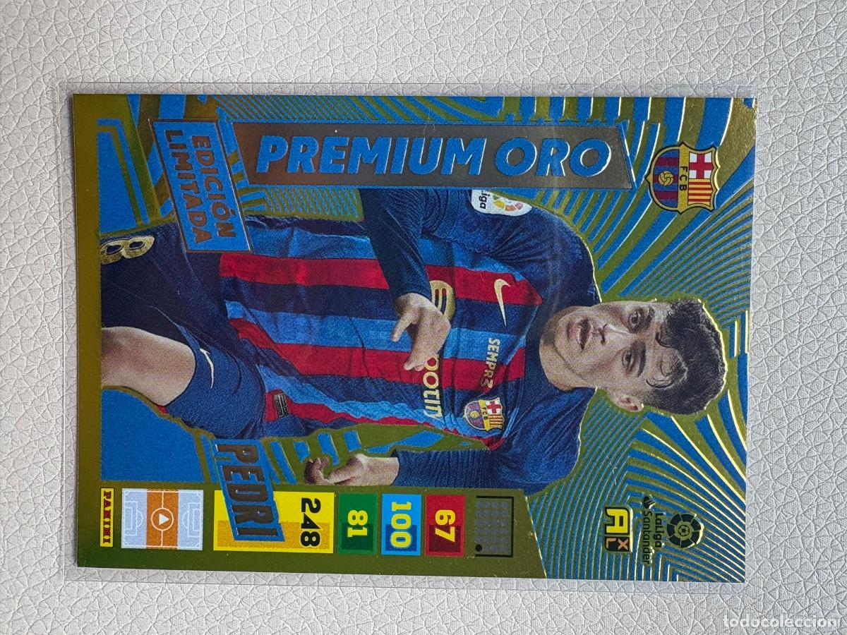 Cromos de F&uacute;tbol: 21. CROMO ADRENALYN 2022-23 22-23 EDICI&Oacute;N LIMITADA PREMIUM ORO PEDRI BARCELONA