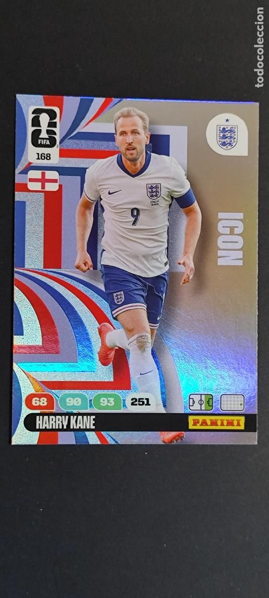 Cromos de F&uacute;tbol: ADRENALYN XL FIFA WORLD CUP 2026 CARD ICON KANE INGLATERRA # 168 PANINI