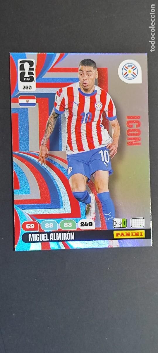 Cromos de F&uacute;tbol: ADRENALYN XL FIFA WORLD CUP 2026 CARD ICON ALMIRON PARAGUAY # 360 PANINI