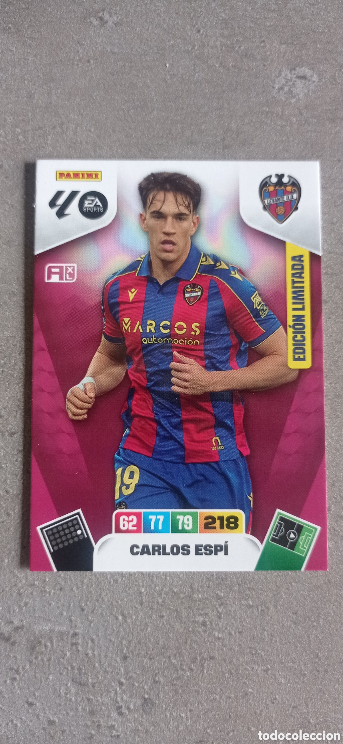 Cromos de F&uacute;tbol: EDICI&Oacute;N LIMITADA CARLOS ESP&Iacute; LEVANTE UD ADRENALYN 2025 2026