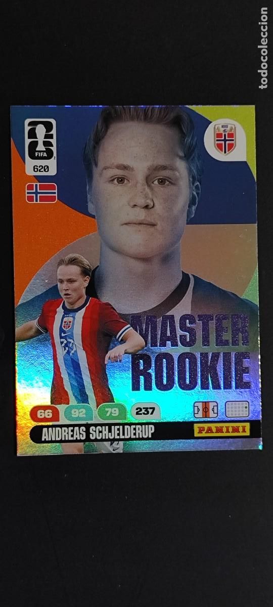Cromos de F&uacute;tbol: ADRENALYN XL FIFA WORLD CUP 2026 CARD MASTER ROOKIE SCHJELDERUP NORUEGA # 620 PANINI