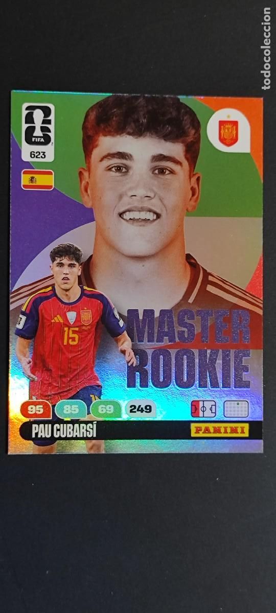 Cromos de F&uacute;tbol: ADRENALYN XL FIFA WORLD CUP 2026 CARD MASTER ROOKIE CUBARSI ESPA&Ntilde;A # 623 PANINI