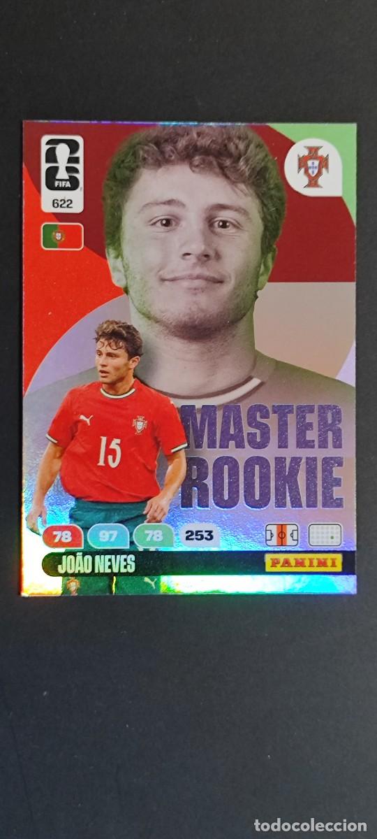 Cromos de F&uacute;tbol: ADRENALYN XL FIFA WORLD CUP 2026 CARD MASTER ROOKIE JOAO NEVES PORTUGAL # 622 PANINI