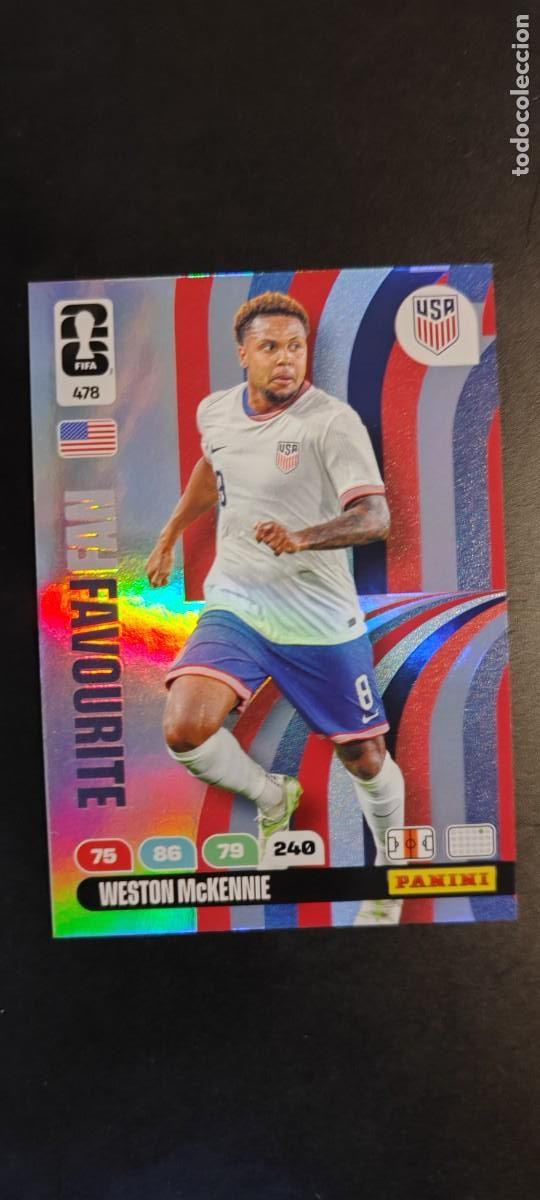 Cromos de F&uacute;tbol: ADRENALYN XL FIFA WORLD CUP 2026 CARD FAN FAVOURITE McKENNIE USA # 478 PANINI