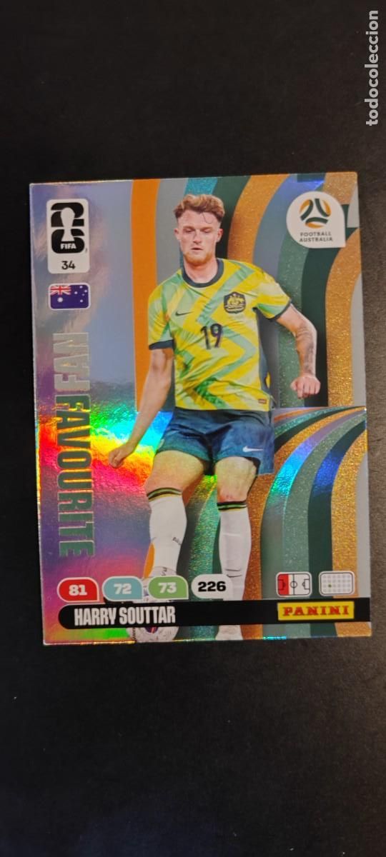 Cromos de F&uacute;tbol: ADRENALYN XL FIFA WORLD CUP 2026 CARD FAN FAVOURITE SOUTTAR AUSTRALIA # 34 PANINI