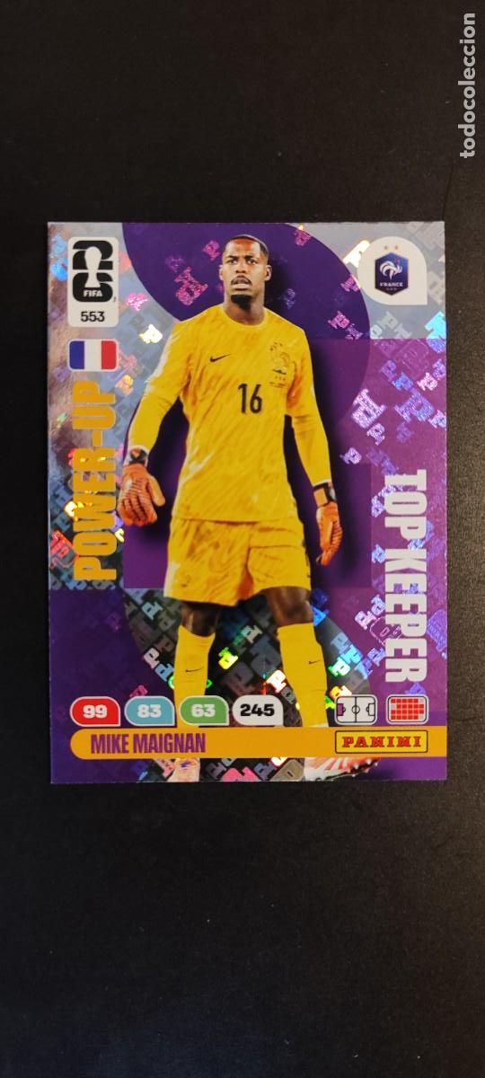 Cromos de F&uacute;tbol: ADRENALYN XL FIFA WORLD CUP 2026 CARD POWER-UP MAIGNAN FRANCIA # 553 PANINI