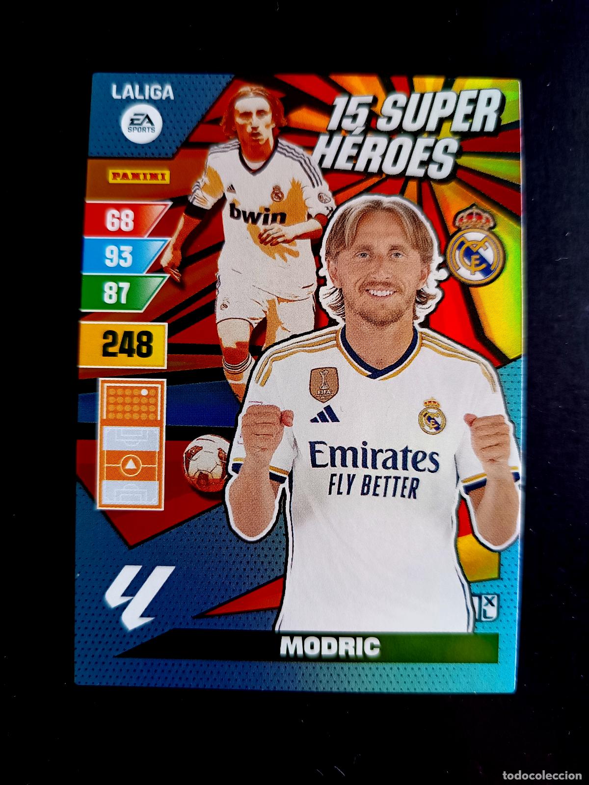 Cromos de F&uacute;tbol: LUKA MODRIC (15 SUPER H&Eacute;ROES) - REAL MADRID C.F. - ADRENALYN XL 2023 2024