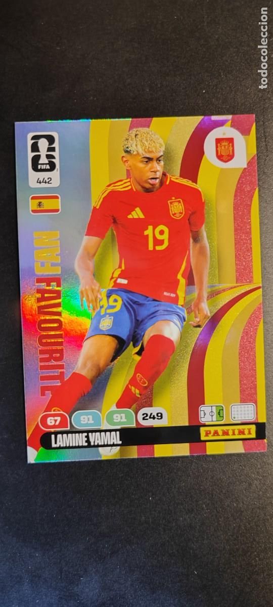Cromos de F&uacute;tbol: ADRENALYN XL FIFA WORLD CUP 2026 CARD FAN FAVOUTITE LAMINE YAMAL ESPA&Ntilde;A # 442 PANINI