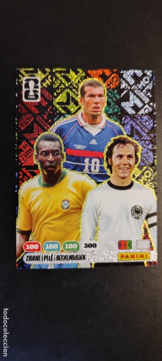 Cromos de F&uacute;tbol: ADRENALYN XL FIFA WORLD CUP 2026 CARD MOMENTUM PELE/ZIDANE/BECKEBAUER # PANINI