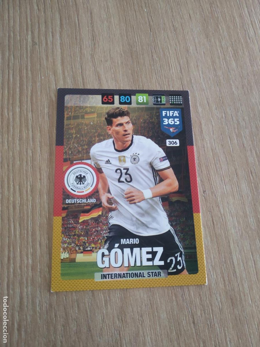 Cromos de F&uacute;tbol: 306 MARIO GOMEZ ALEMANIA CROMO FUTBOL PANINI ADRENALYN 16-17 FIFA 365 2016-2017