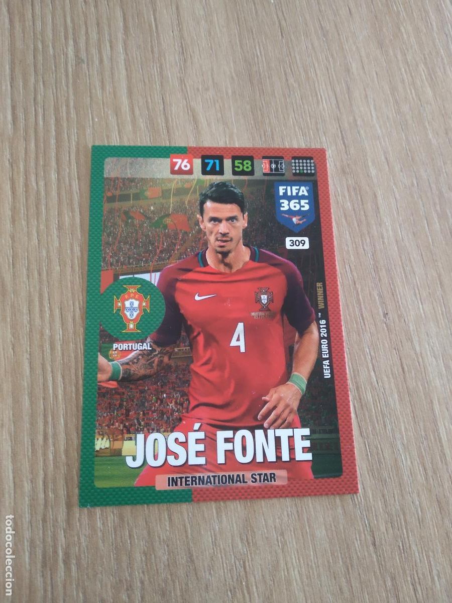 Cromos de F&uacute;tbol: 309 JOSE FONTE PORTUGAL CROMO FUTBOL PANINI ADRENALYN 16-17 FIFA 365 2016-2017