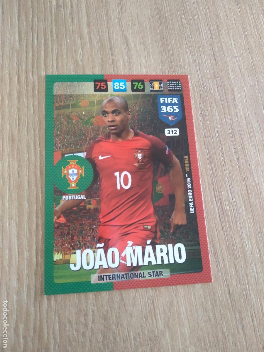 Cromos de F&uacute;tbol: 312 JOAO MARIO PORTUGAL CROMO FUTBOL PANINI ADRENALYN 16-17 FIFA 365 2016-2017