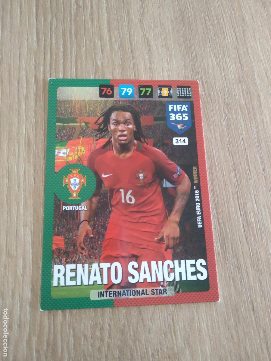 Cromos de F&uacute;tbol: 314 RENATO SANCHES PORTUGAL CROMO FUTBOL PANINI ADRENALYN 16-17 FIFA 365 2016-2017