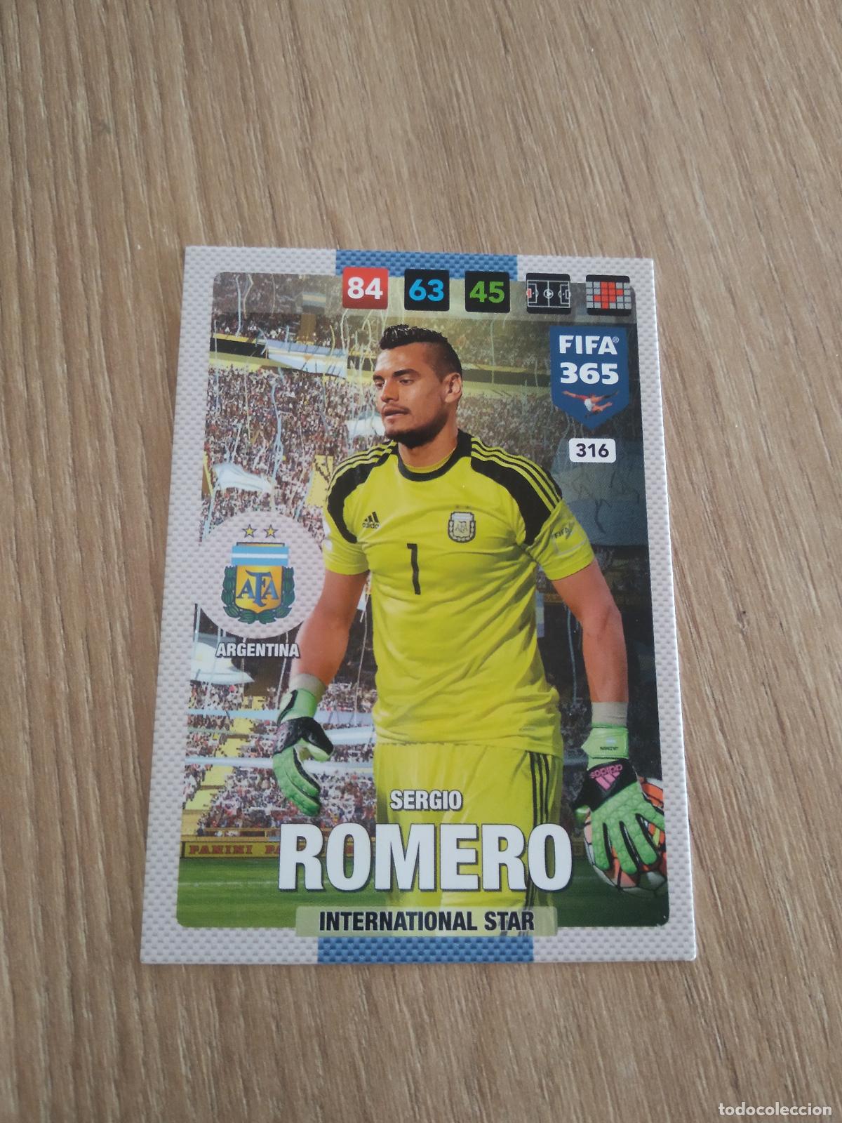 Cromos de F&uacute;tbol: 316 SERGIO ROMERO ARGENTINA CROMO FUTBOL PANINI ADRENALYN 16-17 FIFA 365 2016-2017