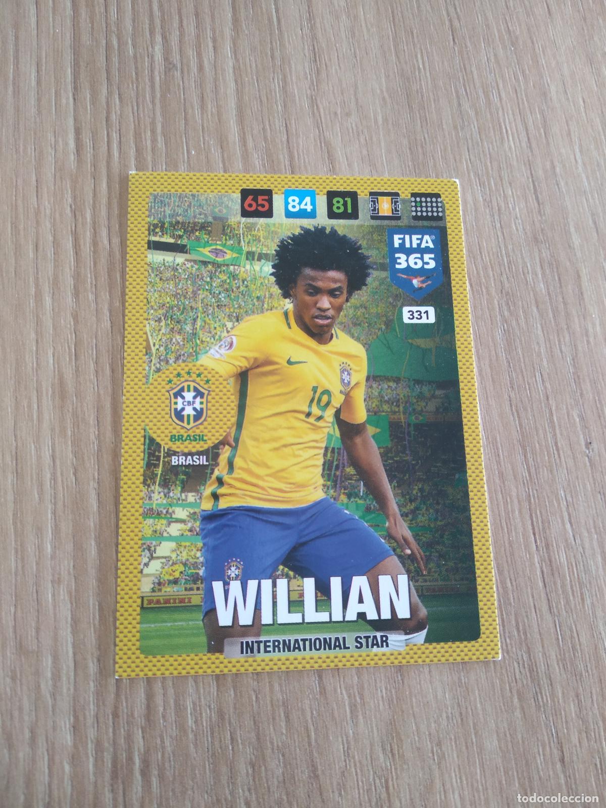 Cromos de F&uacute;tbol: 331 WILLIAN BRASIL CROMO FUTBOL PANINI ADRENALYN 16-17 FIFA 365 2016-2017