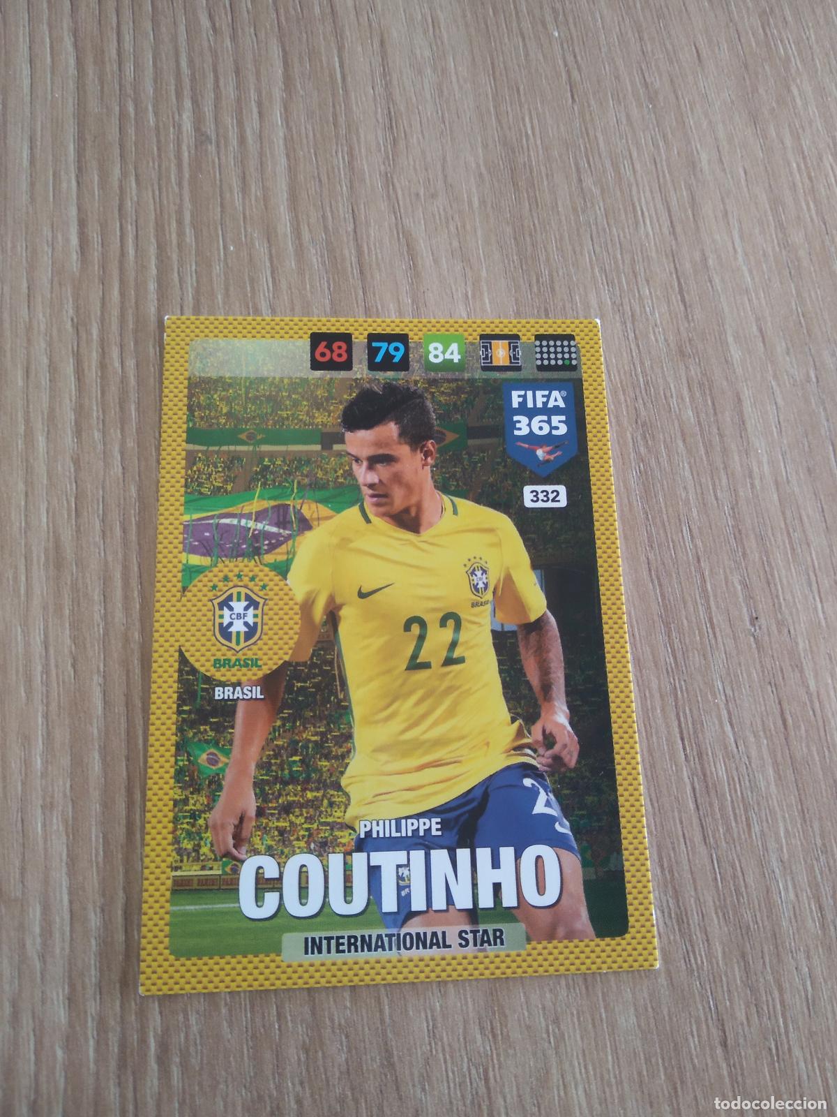Cromos de F&uacute;tbol: 332 COUTINHO BRASIL CROMO FUTBOL PANINI ADRENALYN 16-17 FIFA 365 2016-2017