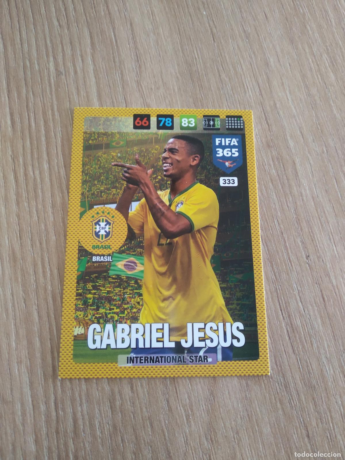 Cromos de F&uacute;tbol: 333 GABRIEL JESUS BRASIL CROMO FUTBOL PANINI ADRENALYN 16-17 FIFA 365 2016-2017