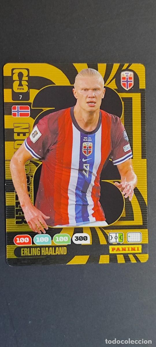 Cromos de F&uacute;tbol: ADRENALYN XL FIFA WORLD CUP 2026 CARD GOLDEN BALLER HAALAND NORUEGA # 7 PANINI